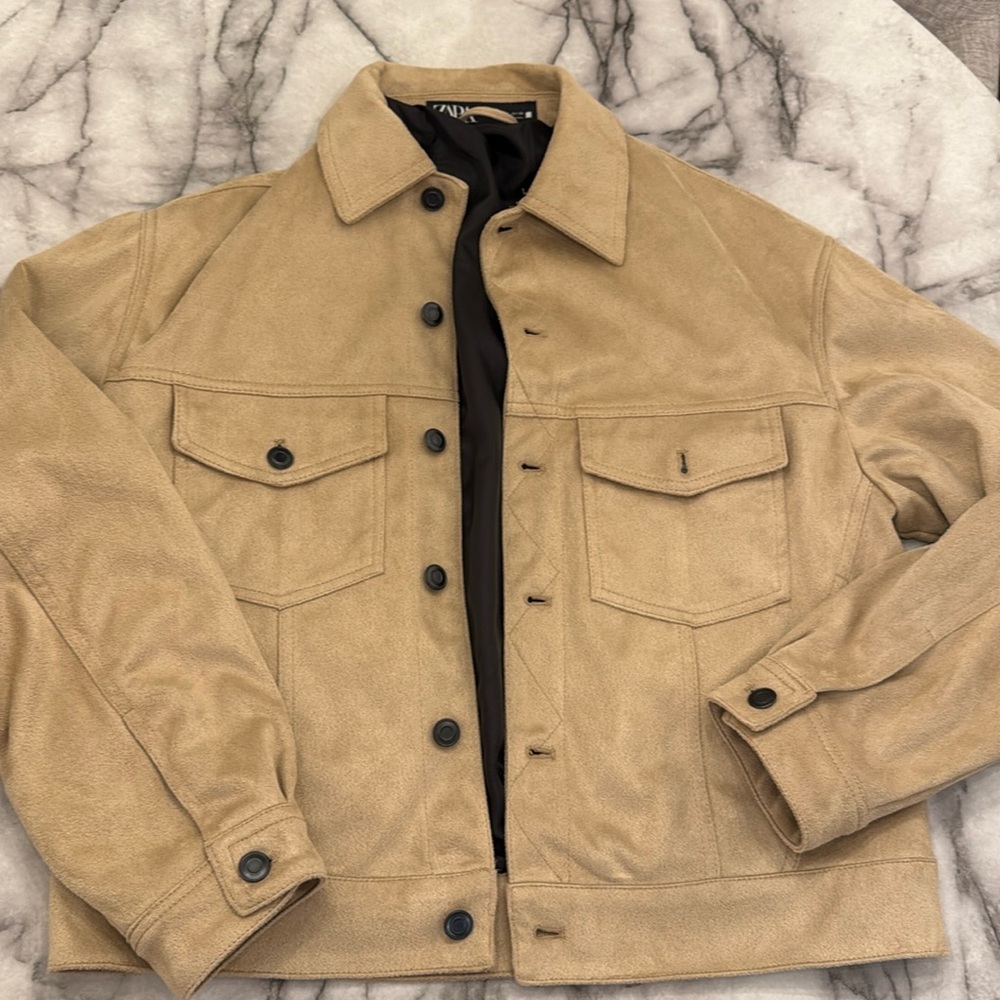 Zara Lightweight Suede Jacket Small